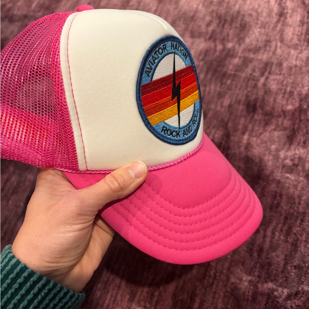 Aviator Nation Pink Rock and Roll Trucker Hat - Picture 5 of 7